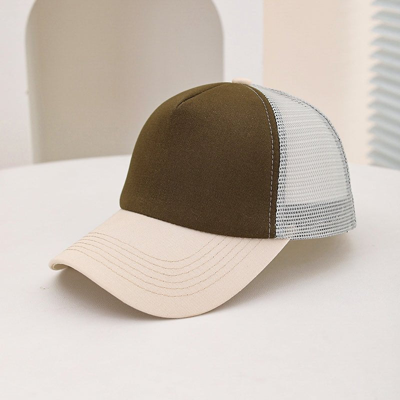 Unisex Two-Tone Mesh Trucker Hat — Adjustable Breathable Sun Cap - Undefyning Lynes