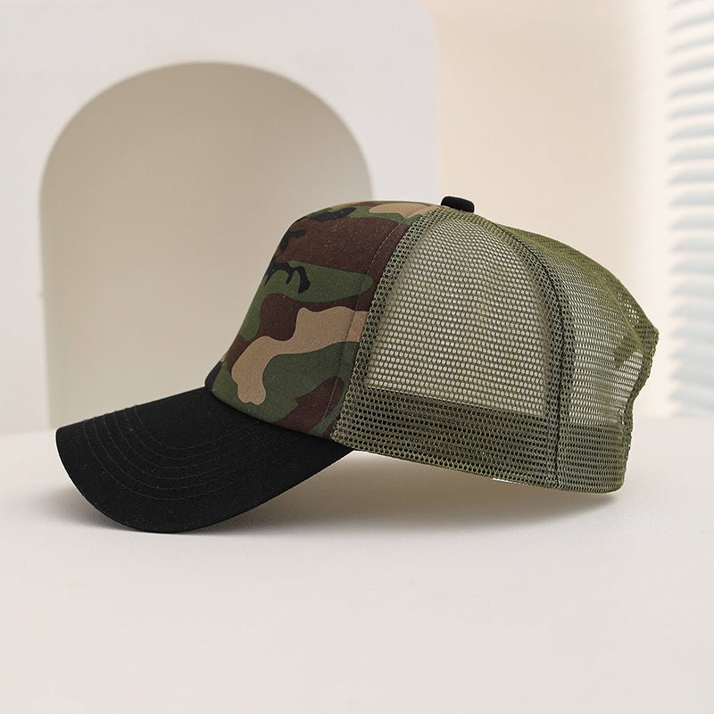Unisex Two-Tone Mesh Trucker Hat — Adjustable Breathable Sun Cap - Undefyning Lynes