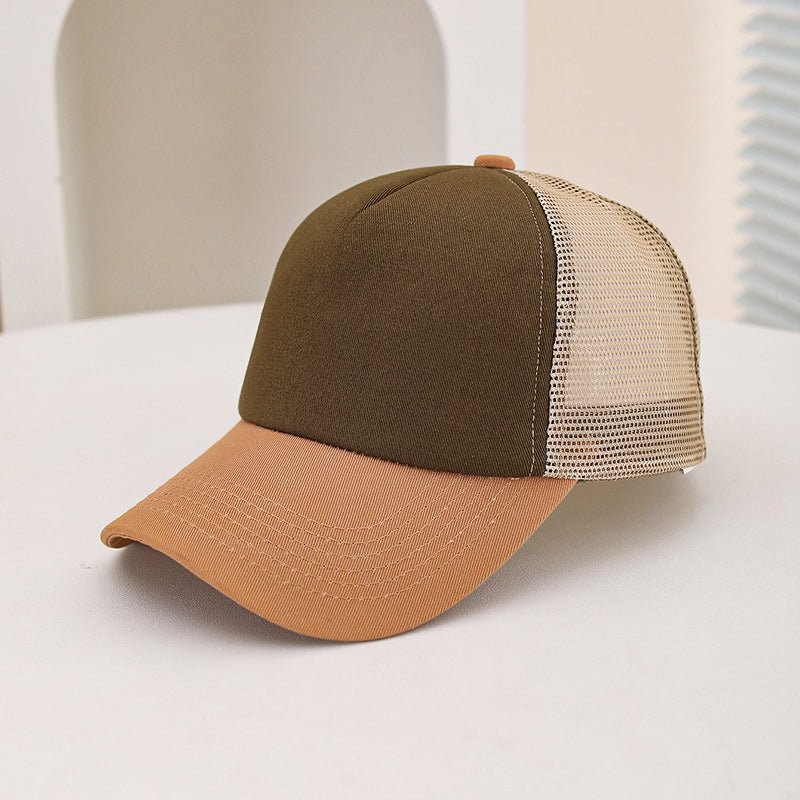 Unisex Two-Tone Mesh Trucker Hat — Adjustable Breathable Sun Cap - Undefyning Lynes