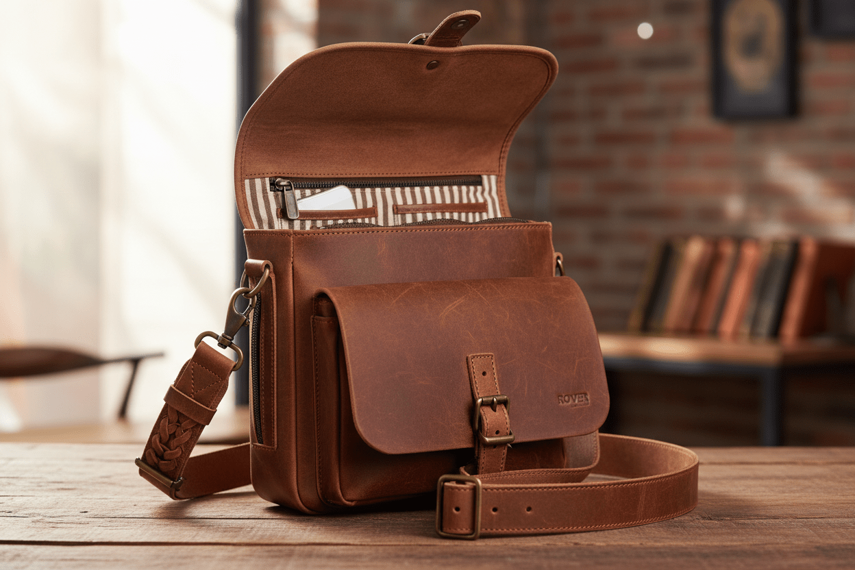 Vintage Leather Sling Bag - Genuine Cowhide Chest Pack - Undefyning Lynes