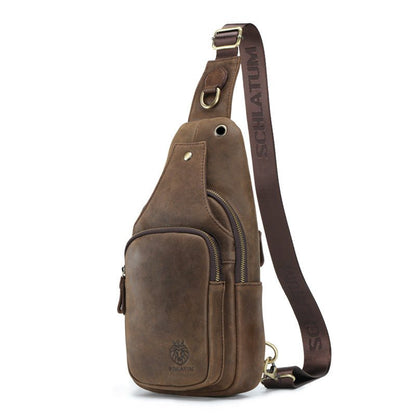 Vintage Leather Sling Bag - Genuine Cowhide Chest Pack - Undefyning Lynes