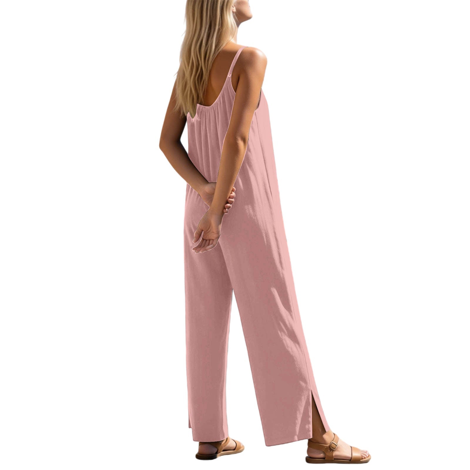 Wide-Leg Strap Jumpsuit — Women's Relaxed Fit Polyester Jumpsuit - Undefyning Lynes