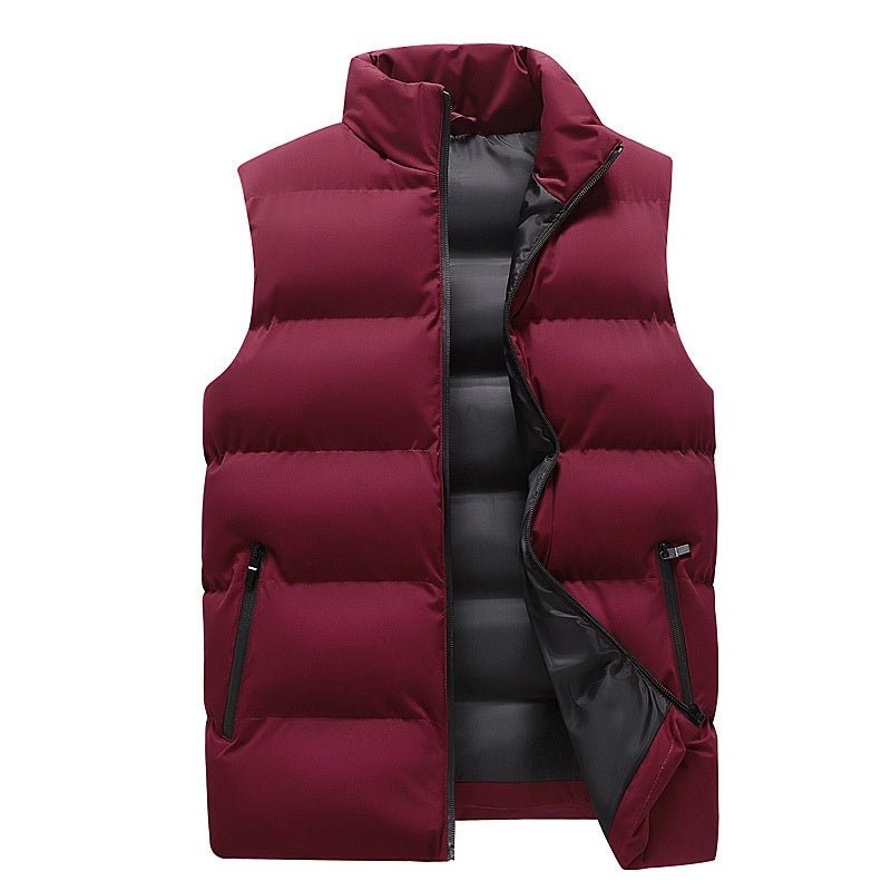 Winter Men's Sleeveless Cotton-padded Vest With A Stand-up Collar - Undefyning Lynes