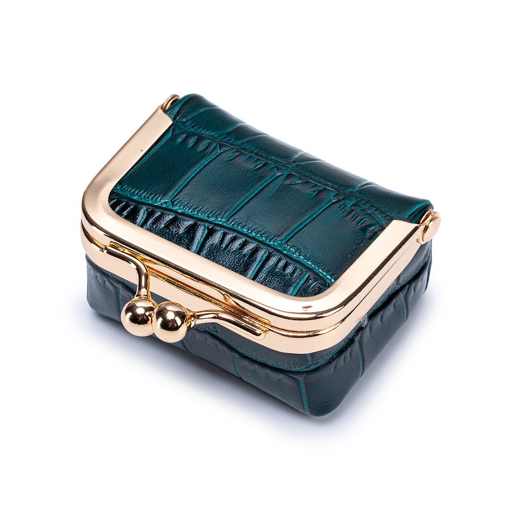Women's Full-Grain Cowhide Coin Wallet – Crocodile Pattern, 7 Colors - Undefyning Lynes