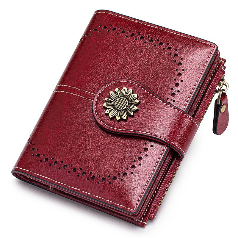 Women's Genuine Leather RFID Wallet – 64-Thread Stitching, 4 Colors - Undefyning Lynes