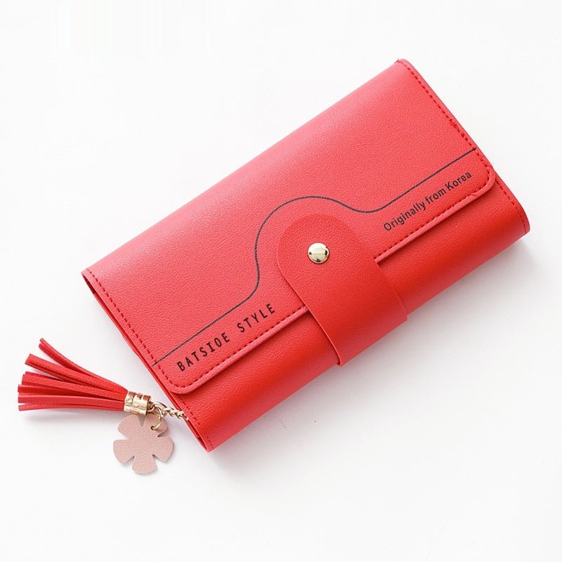 Women's Tassel Clutch Bag – Letter Buckle, Petal Design, 8 Colors - Undefyning Lynes