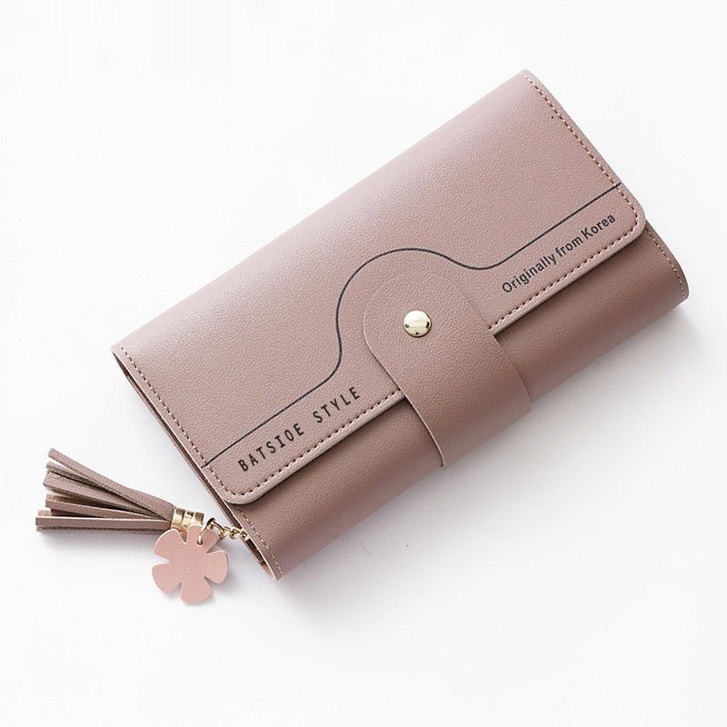 Women's Tassel Clutch Bag – Letter Buckle, Petal Design, 8 Colors - Undefyning Lynes