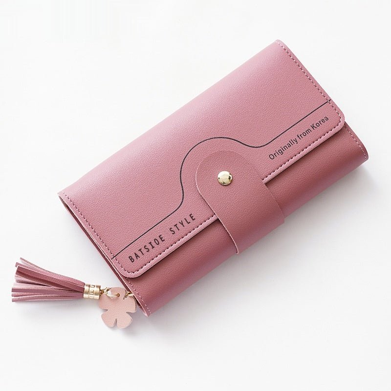 Women's Tassel Clutch Bag – Letter Buckle, Petal Design, 8 Colors - Undefyning Lynes