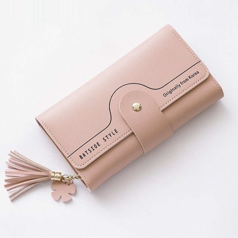 Women's Tassel Clutch Bag – Letter Buckle, Petal Design, 8 Colors - Undefyning Lynes