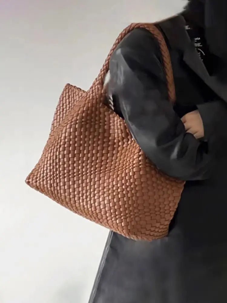 Woven Chic Shoulder Bag: The Ultimate Spacious Essential for Effortless Style - Undefyning Lynes