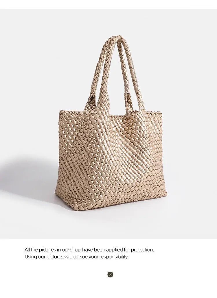 Woven Chic Shoulder Bag: The Ultimate Spacious Essential for Effortless Style - Undefyning Lynes