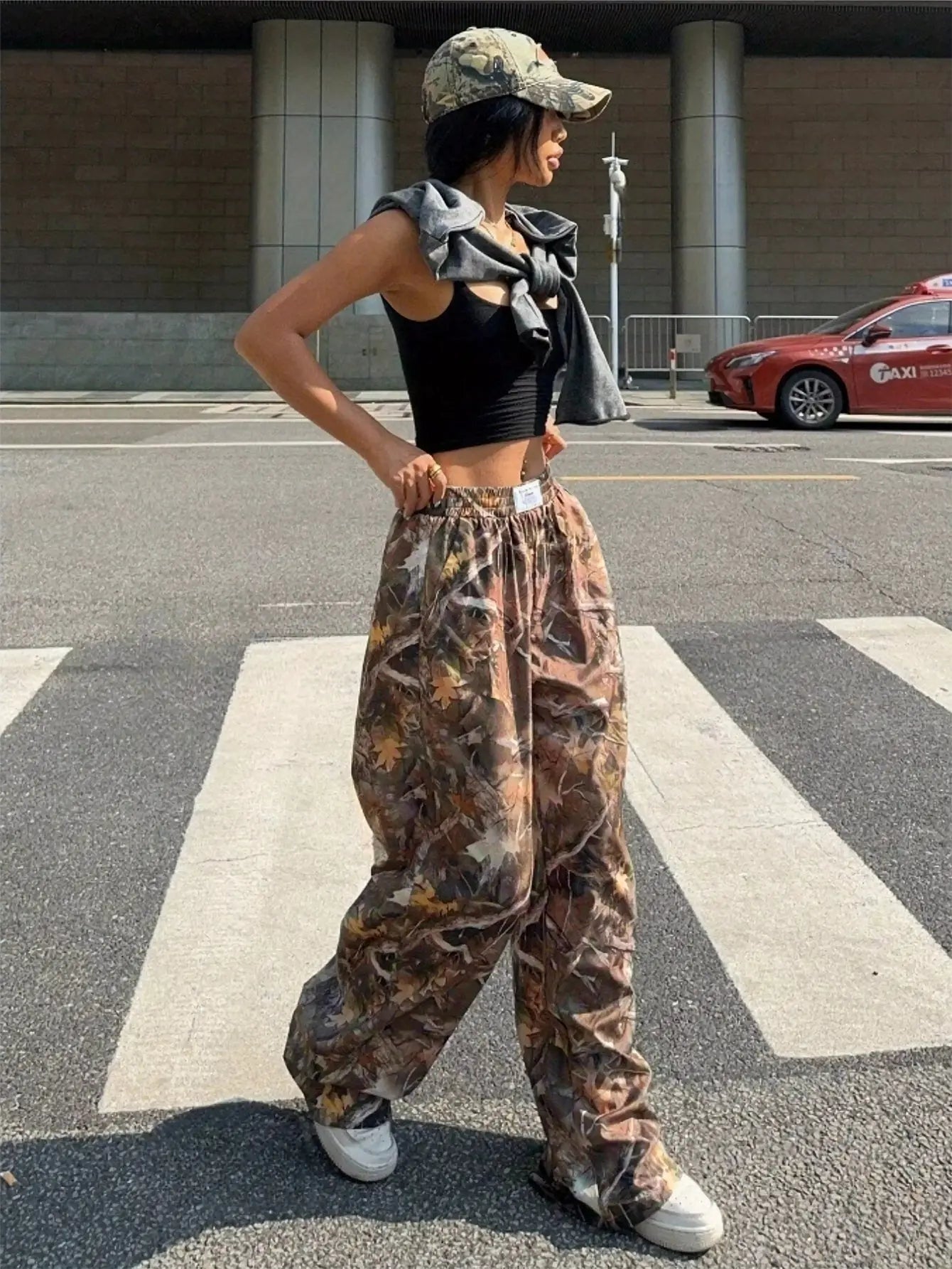 Y2K Cargo Streetwear Pants - High-Waisted Fit with Bold Branch Print - Undefyning Lynes